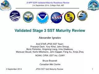 S-NPP EDR Validated Maturity Readiness Review 3-4 September 2014, College Park, MD
