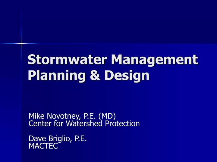 stormwater management planning design