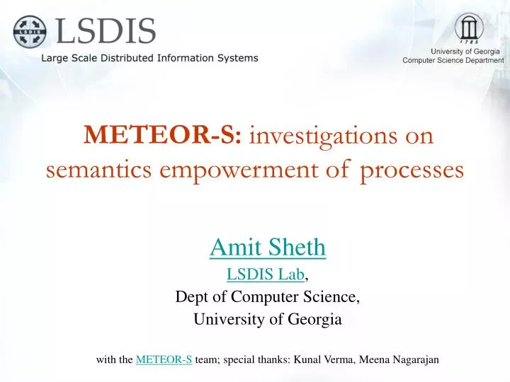 meteor s investigations on semantics empowerment of processes