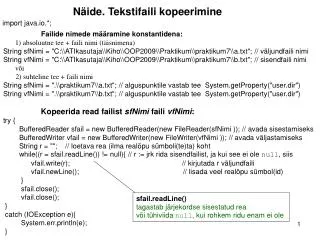 Failide nimede määramine konstantidena: