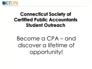 Connecticut Society of Certified Public Accountants Student Outreach