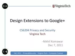 Design Extensions to Google+