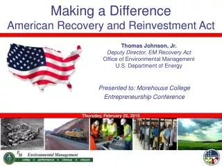 Making a Difference American Recovery and Reinvestment Act