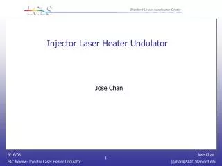 Injector Laser Heater Undulator