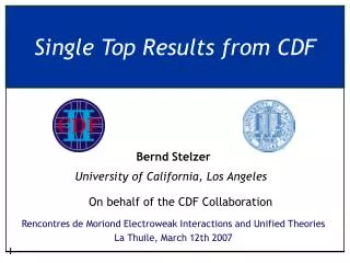 Single Top Results from CDF