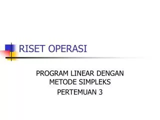 riset operasi