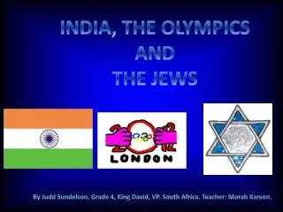 INDIA, THE OLYMPICS AND THE JEWS