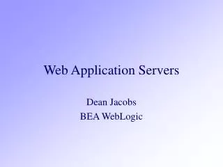 Web Application Servers