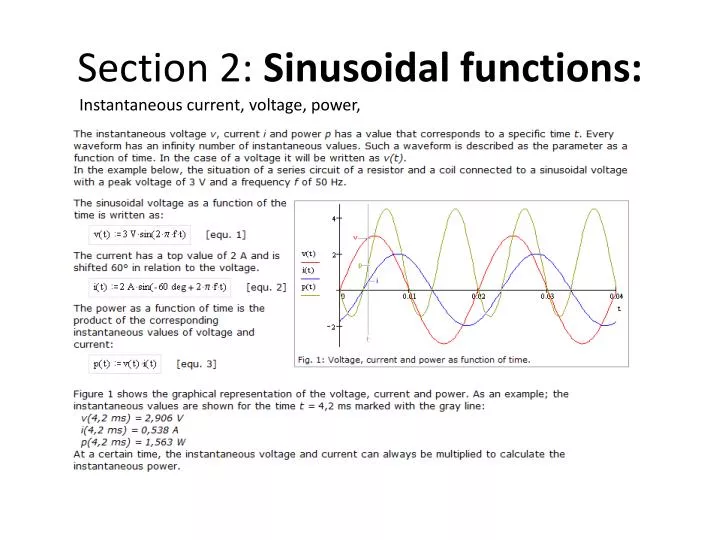 section 2 sinusoidal functions