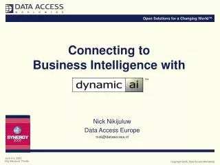 Connecting to Business Intelligence with