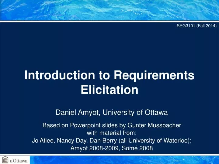 introduction to requirements elicitation