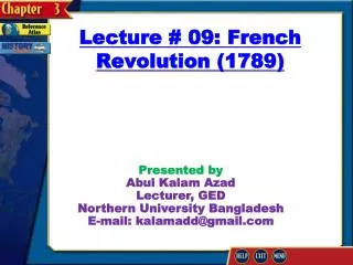 Lecture # 09: French Revolution (1789)