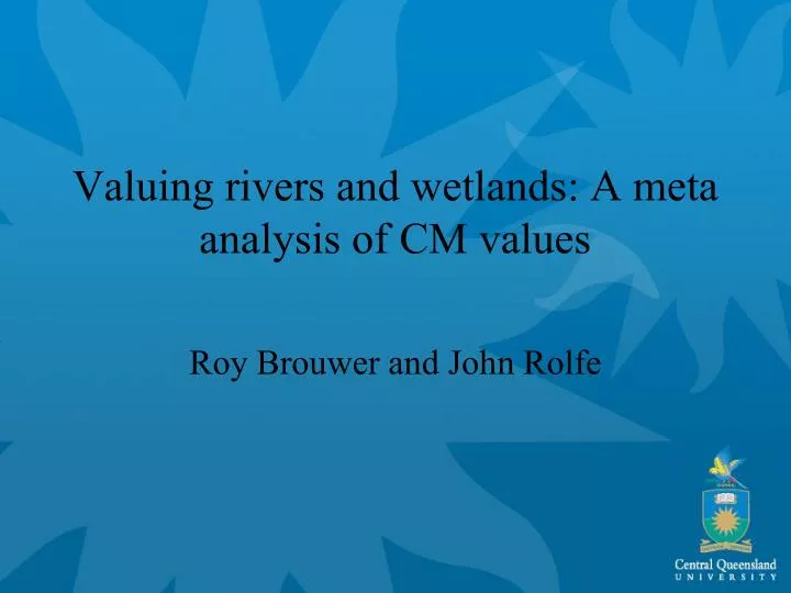 valuing rivers and wetlands a meta analysis of cm values