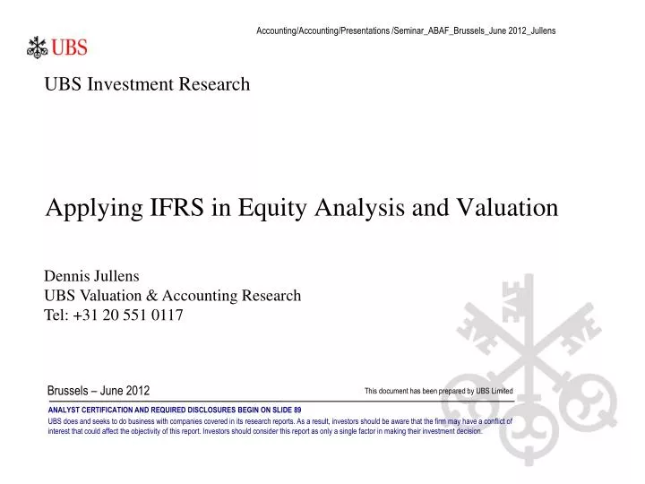 applying ifrs in equity analysis and valuation
