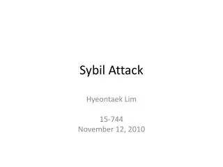 Sybil Attack