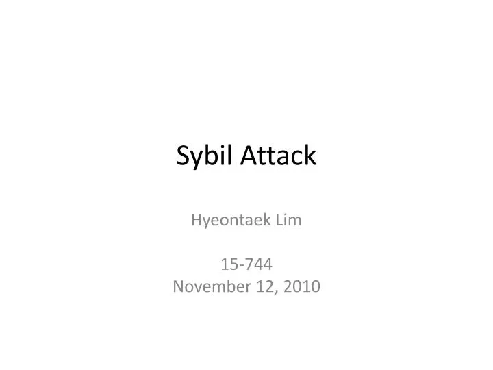 sybil attack