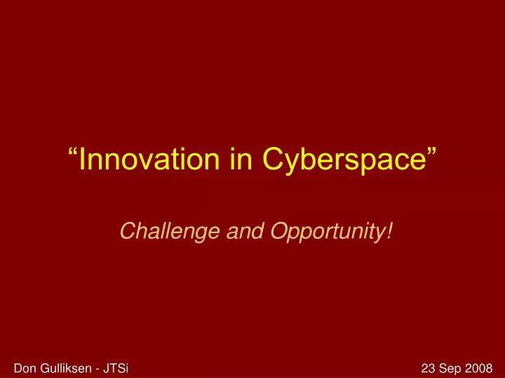 innovation in cyberspace