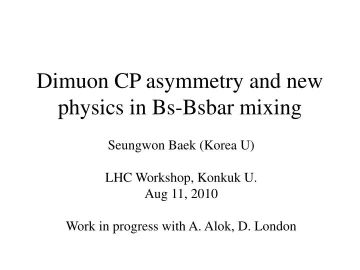 dimuon cp asymmetry and new physics in bs bsbar mixing