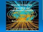 Advances in Magnetometry Research: From Theory to Application - slide 1