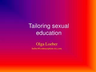 Tailoring sexual education