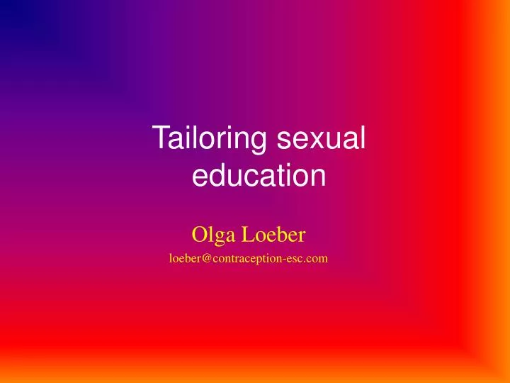 tailoring sexual education