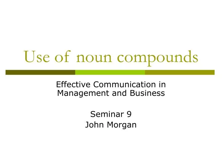 use of noun compounds
