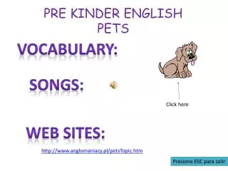 PRE KINDER ENGLISH PETS
