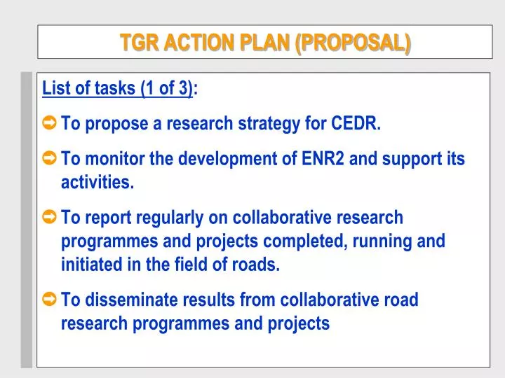 tgr action plan proposal