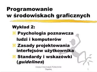 programowanie w rodowiskach graficznych