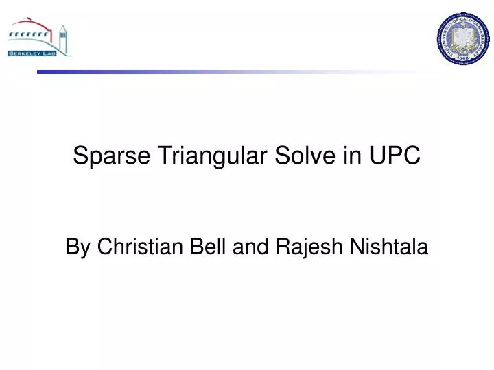 sparse triangular solve in upc