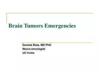Brain Tumors Emergencies