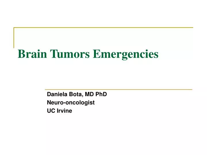 brain tumors emergencies