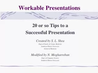 Workable Presentations