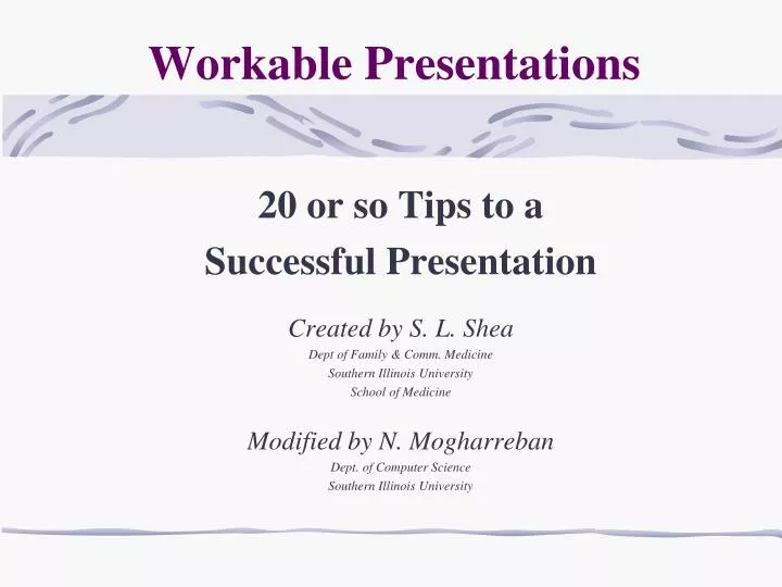 workable presentations