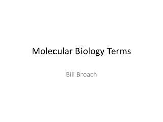 Molecular Biology Terms