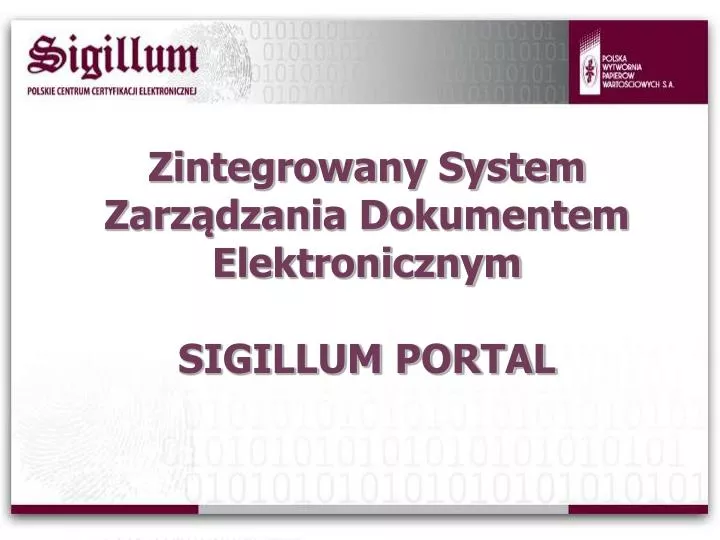 zintegrowany system zarz dzania dokumentem elektronicznym sigillum portal