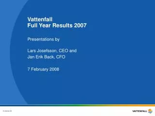 Vattenfall Full Year Results 2007