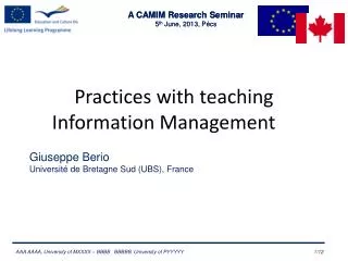 Practices with teaching Information Management