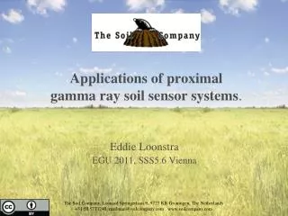 Applications of proximal gamma ray soil sensor systems .