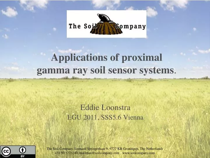 applications of proximal gamma ray soil sensor systems