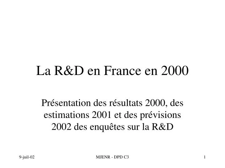 la r d en france en 2000