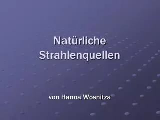 nat rliche strahlenquellen