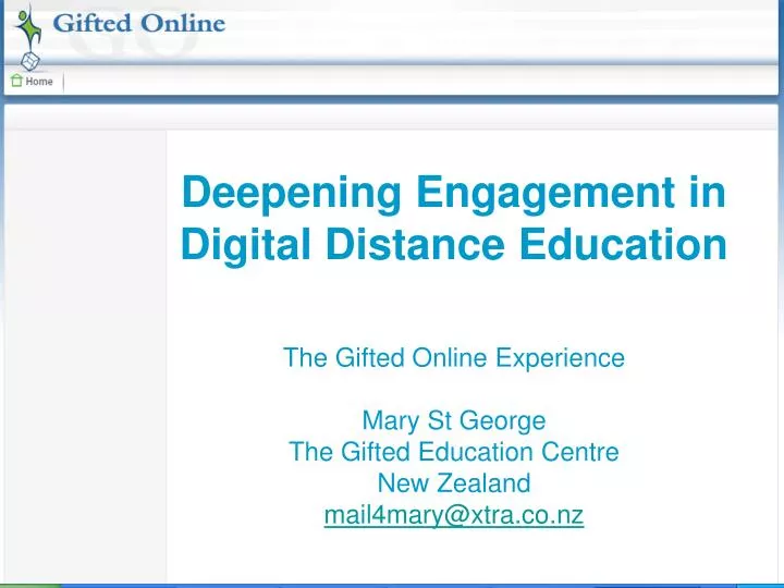 deepening engagement in digital distance education