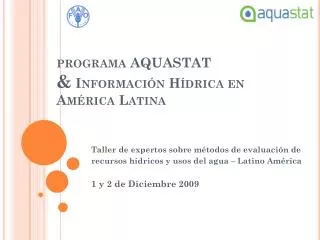 programa AQUASTAT &amp; Información Hídrica en América Latina