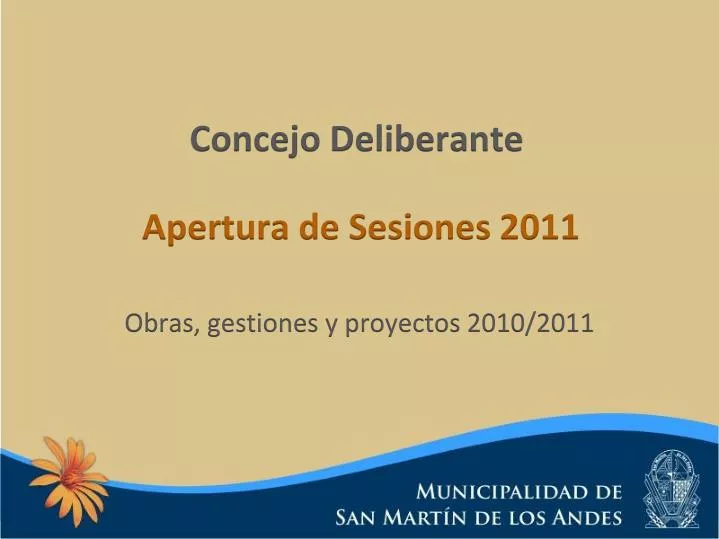 concejo deliberante apertura de sesiones 2011