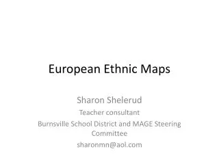 European Ethnic Maps