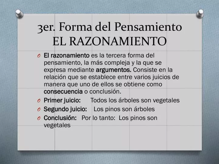 3er forma del pensamiento el razonamiento