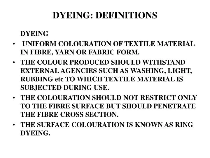 dyeing definitions