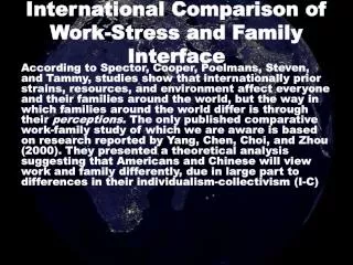 International Comparison of Work-Stress and Family Interface