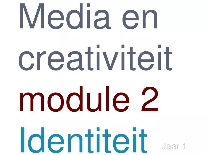 media en creativiteit module 2 identiteit